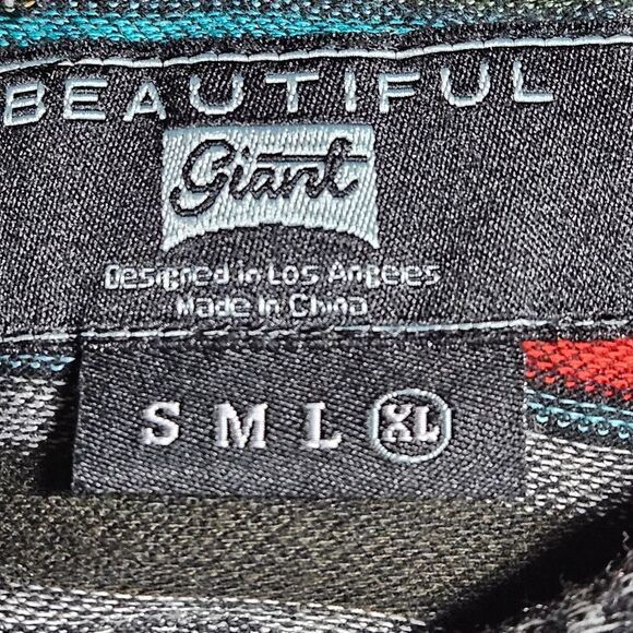 Beautiful Giant Colorful Geometric Print Stripes Kangaroo Pocket Tribal Hoodie - Picture 6 of 11